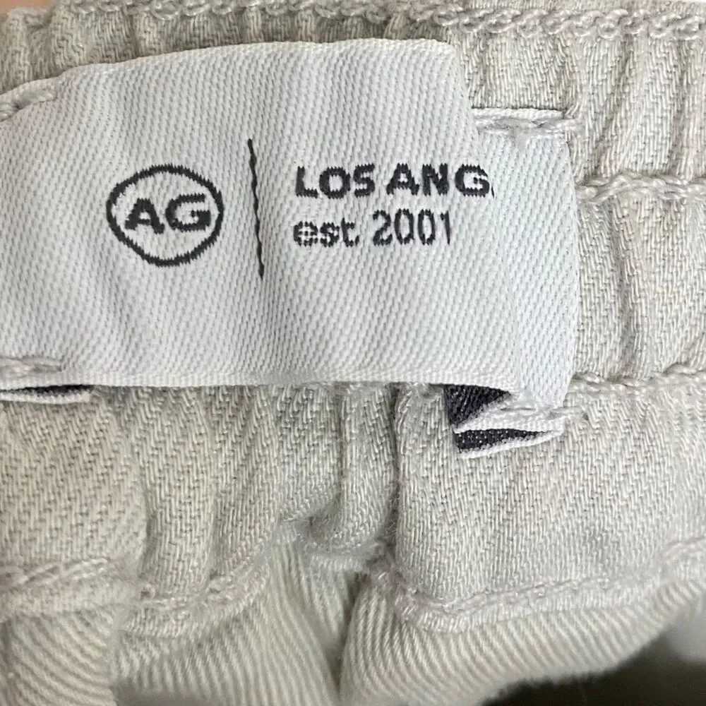AG Adriano Goldschmied Linen Pants Mens 28 Beige Garreth Jogger Trouser NEW